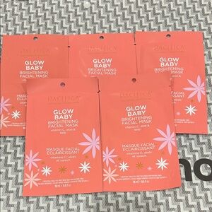 5 pieces Pacifica Glow Baby Brightening Facial Mask 18ml set